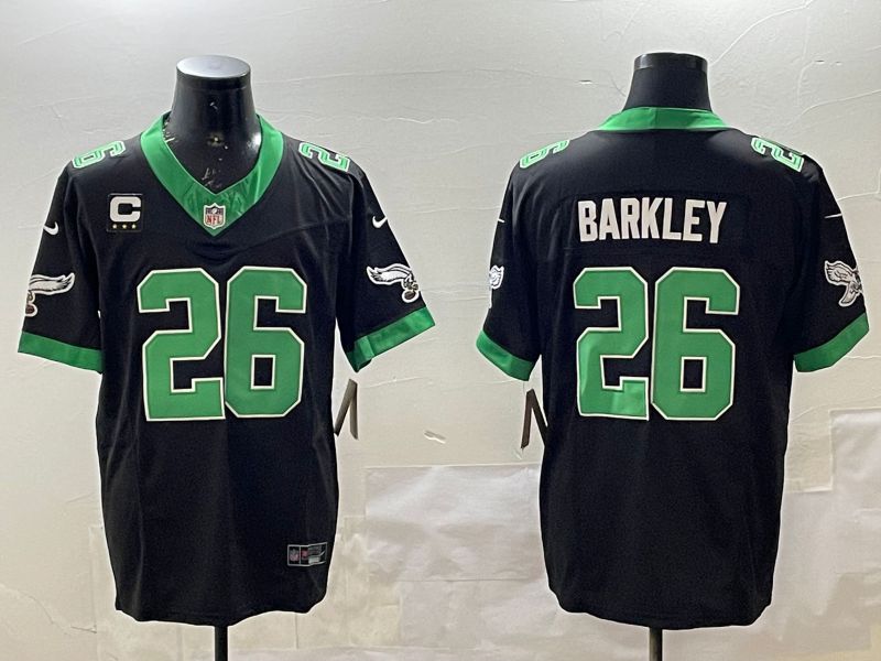 Men Philadelphia Eagles #26 Barkley Black three generations Throwback 2025 Nike Vapor Limited NFL Jersey style 2->philadelphia eagles->NFL Jersey